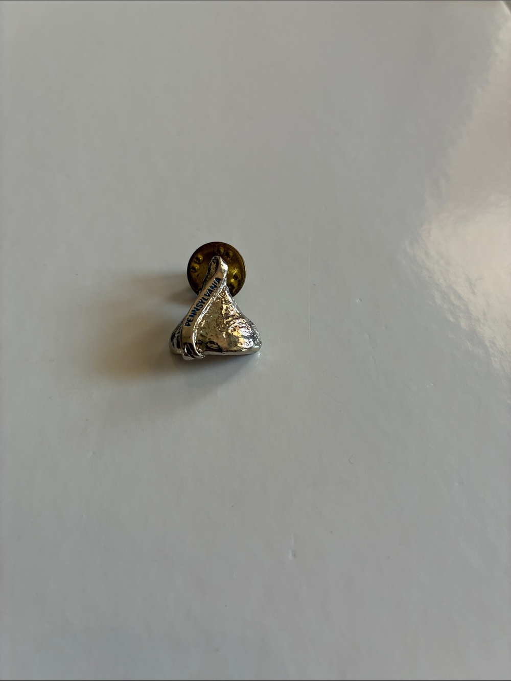 Vintage Silver Tone Hershey’s Kiss Lapel Pin or Tie Tack - Pennsylvania
